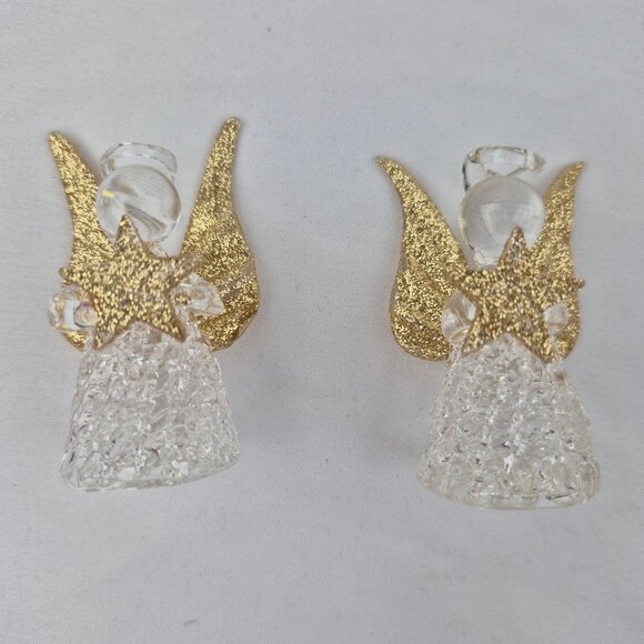 Giftco Clear Glass Angel Ornaments with Golden Glittery Wings Lot of 6 - Picture 14 of 16